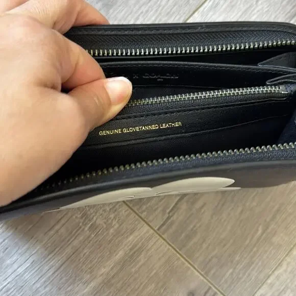 Coach x Disney 1941 Squinting Mickey Mouse Accordion Zip Leather Wallet